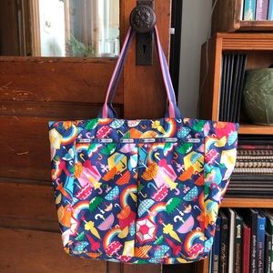 Lesportsac shoulder bag rainbow umbrellas